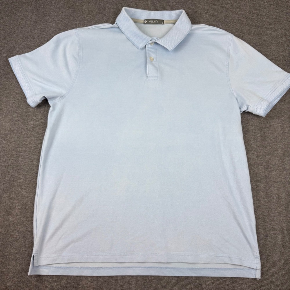 Member's Mark Pique Polo Mens Large Blue Stretch Cotton Short Sleeve S8S15481